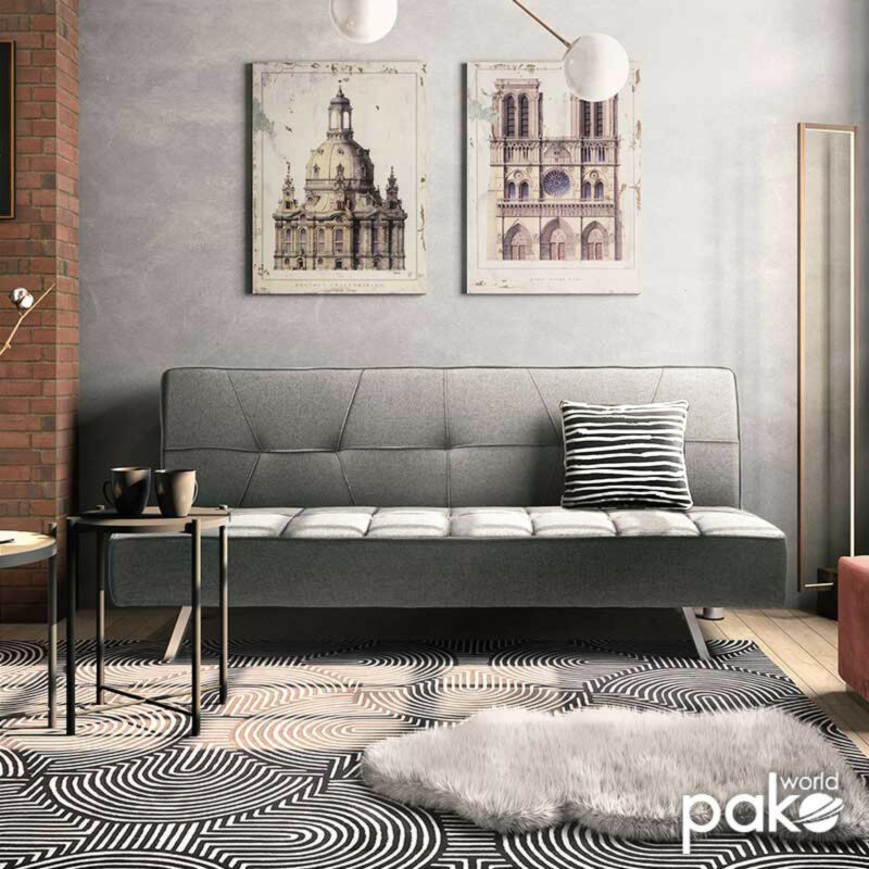 Καναπές-κρεβάτι 3θέσιος ύφασμα γκρι 175x83x74εκ - Image 2