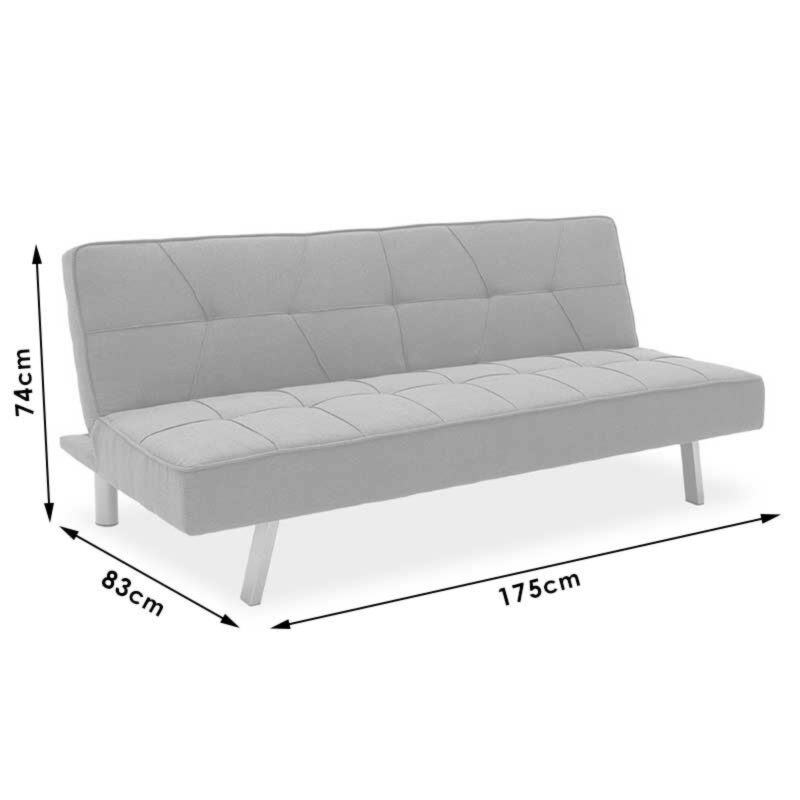 Καναπές-κρεβάτι 3θέσιος ύφασμα γκρι 175x83x74εκ - Image 8