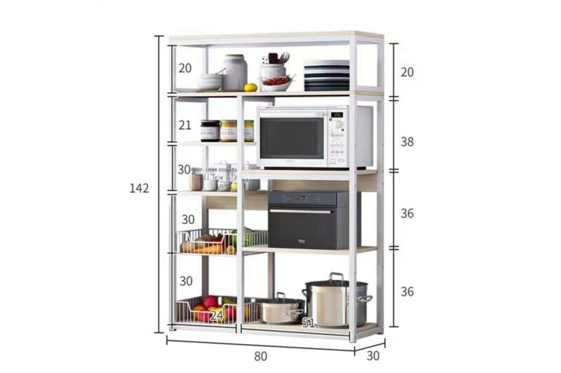 Ραφιέρα επιδαπέδια μέταλλο dark oak-μαύρο 80x30x142εκ - Image 2