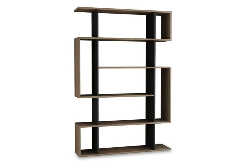 Βιβλιοθήκη MITO σε χρώμα φυσικό-ανθρακί 108,5x25,5x161εκ