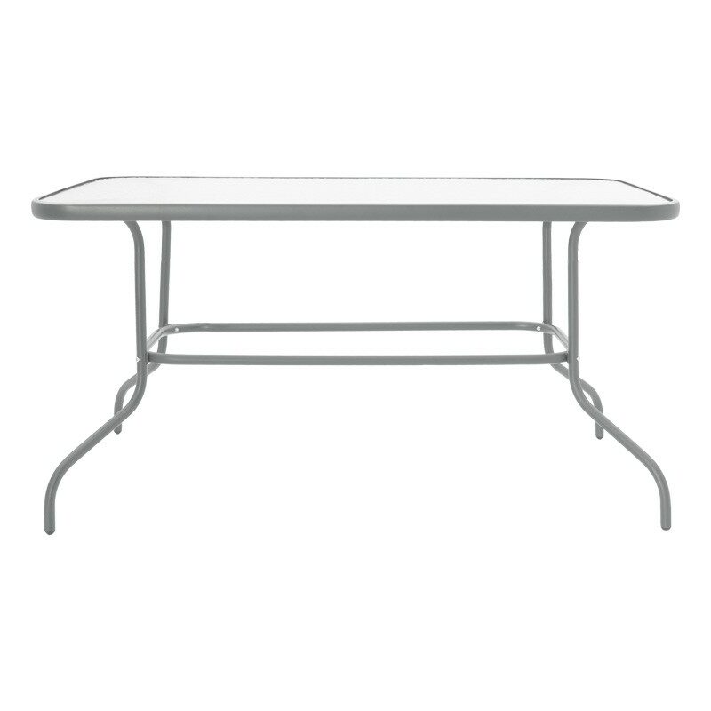 Τραπέζι Valor  μέταλλο γκρι-γυαλί 140x80x70εκ