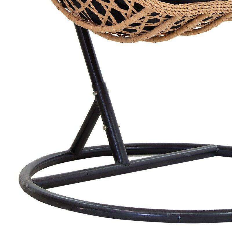 Κούνια Margie κρεμαστή μέταλλο-μαξιλάρι μαύρο-pp φυσικό 100x100x210εκ