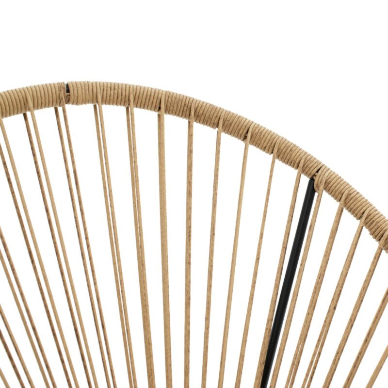Πολυθρόνα κήπου μαύρο μέταλλο - pe rattan σε φυσική απόχρωση 71x76x85εκ - Image 5