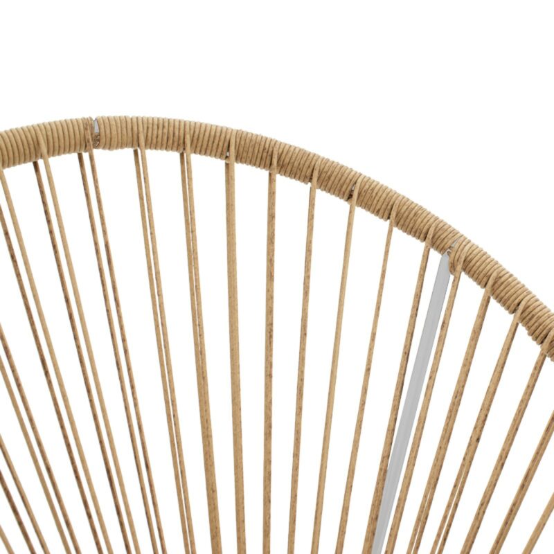 Πολυθρόνα κήπου λευκό μέταλλο - pe rattan σε φυσική απόχρωση 71x76x85εκ - Image 5