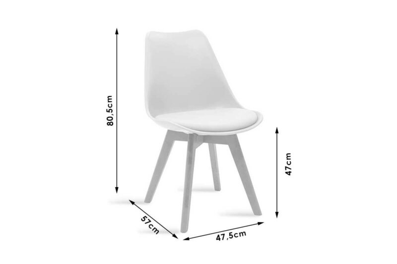 Καρέκλα Gaston PP-PU λευκό-φυσικό πόδι 53.5x48.5x83εκ - Image 7
