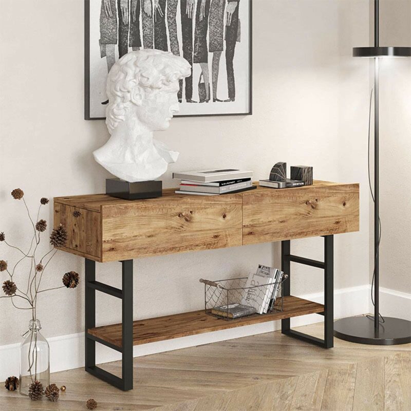 Κονσόλα oak-μαύρο 139x43x75,5εκ - Image 2