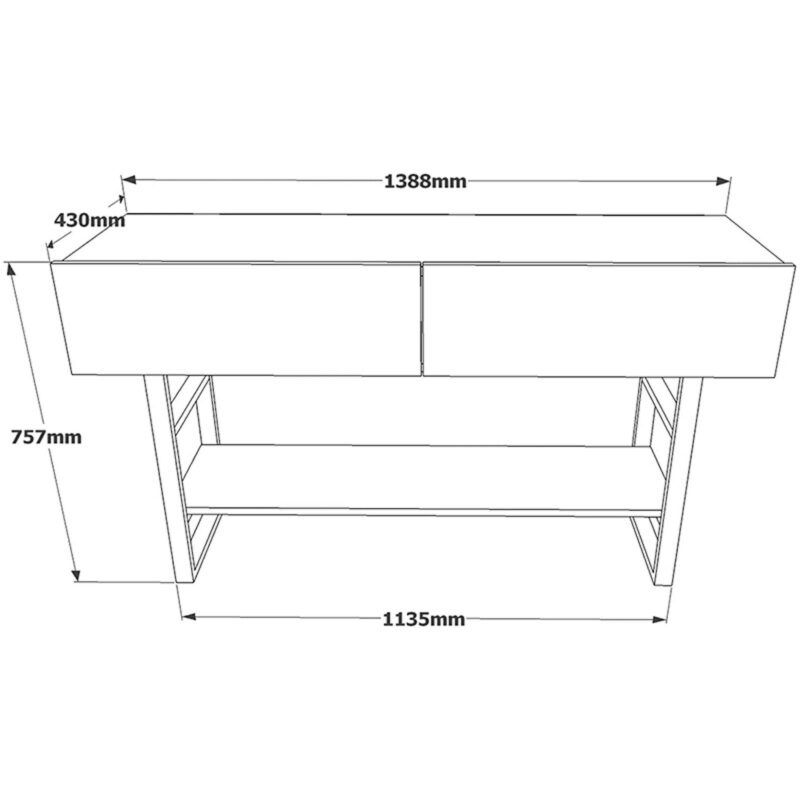 Κονσόλα oak-μαύρο 139x43x75,5εκ - Image 4