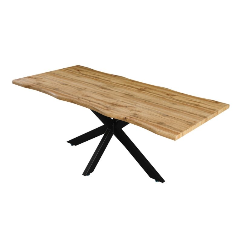 Tραπέζι MDF sonoma-μαύρο 180x90x75εκ - Image 3