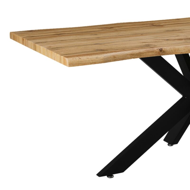Tραπέζι MDF sonoma-μαύρο 180x90x75εκ - Image 4
