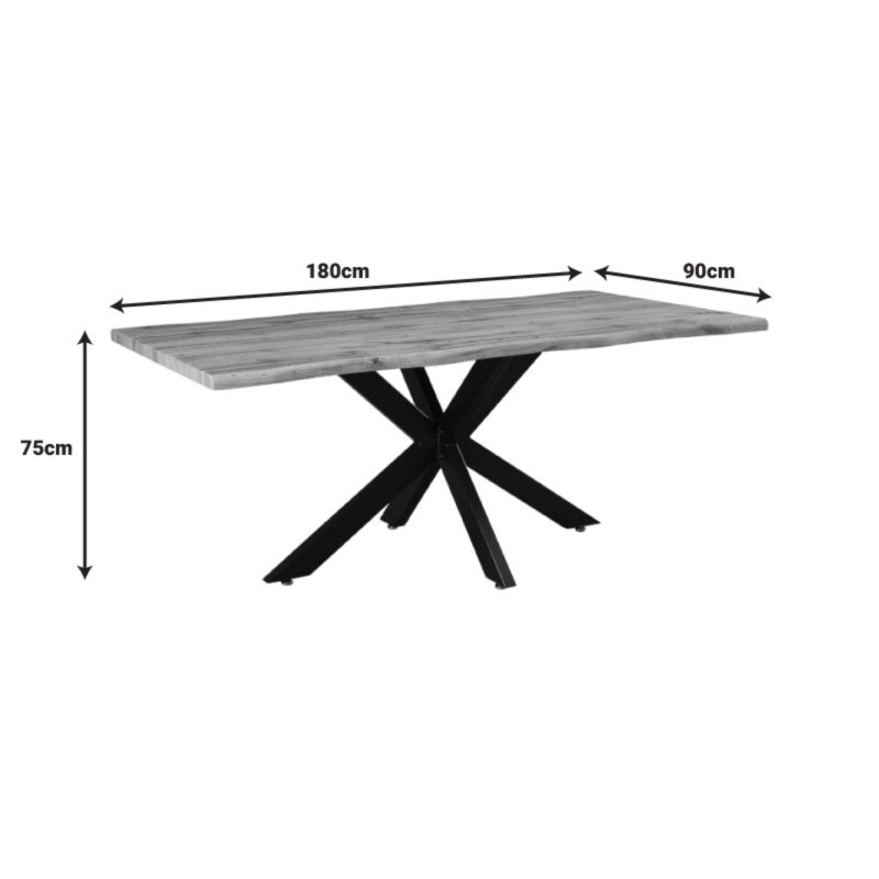 Tραπέζι MDF sonoma-μαύρο 180x90x75εκ - Image 5