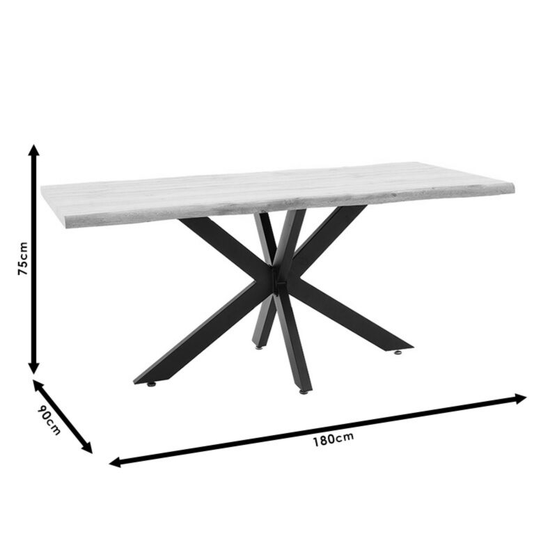 Tραπέζι MDF sonoma-μαύρο 180x90x75εκ - Image 6