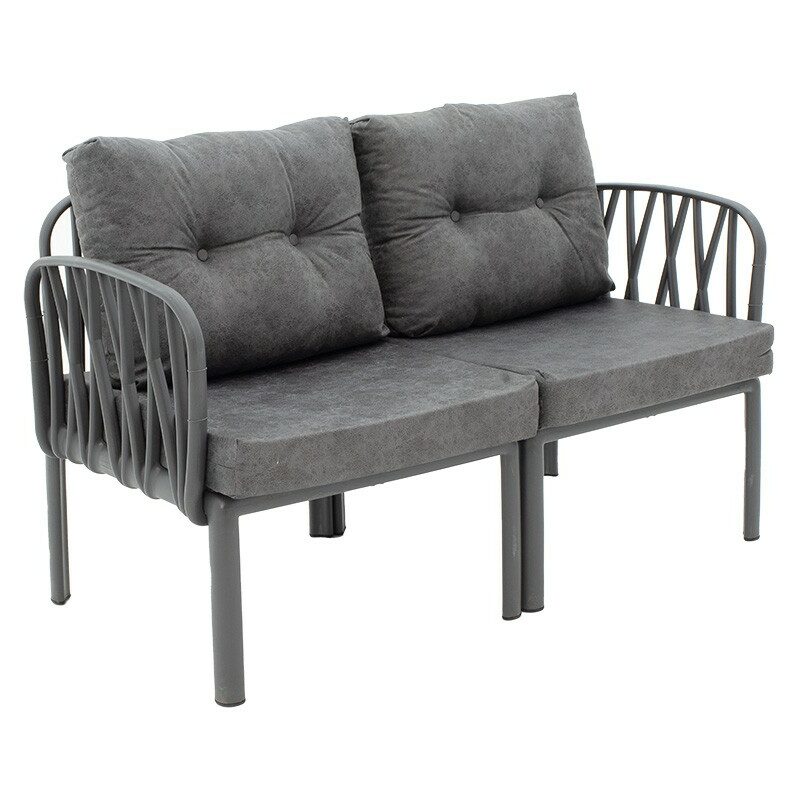 Σαλόνι Intricate σετ 4τμχ PP ανθρακί-ύφασμα ανθρακί antique