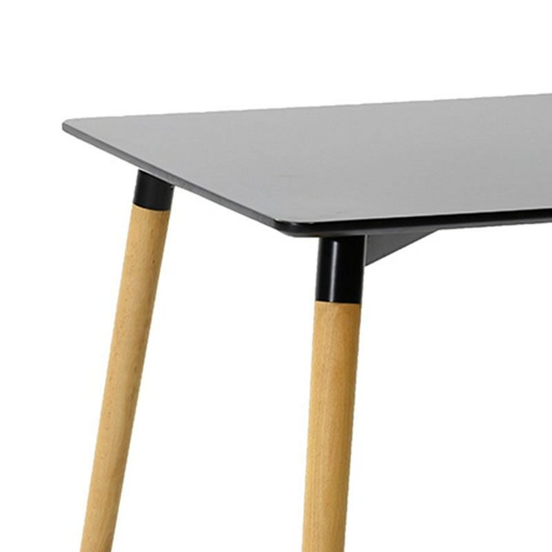 Τραπέζι MDF μαύρο-πόδια φυσικό 80x80x76εκ