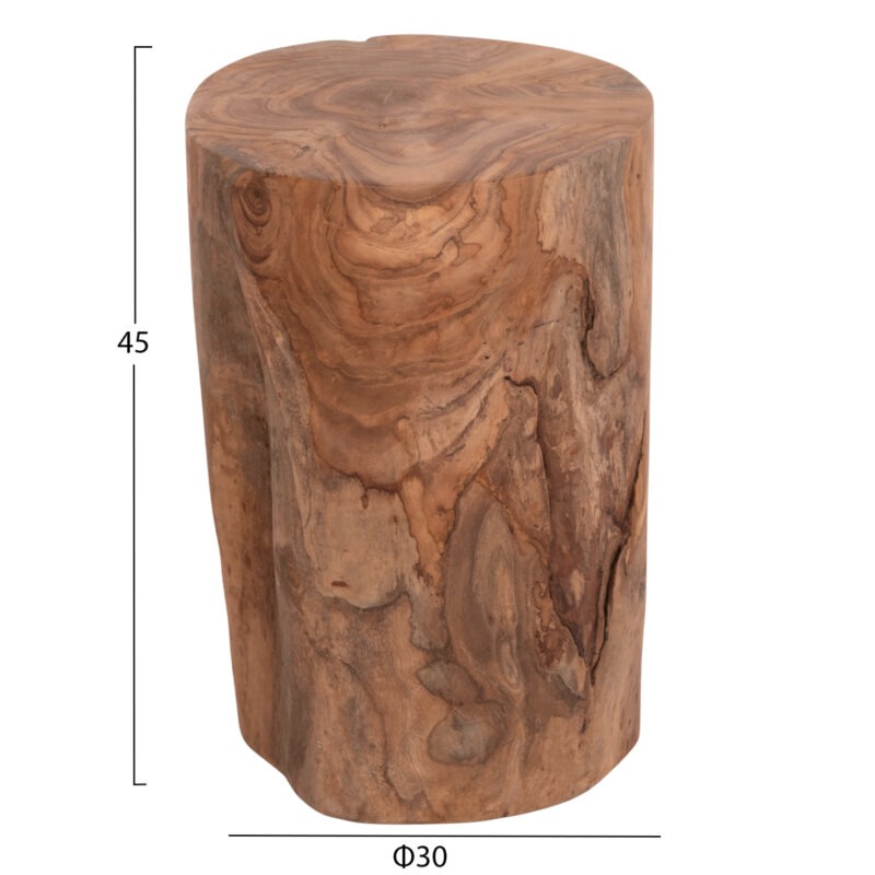 ΒΟΗΘΗΤΙΚΟ ΤΡΑΠΕΖΑΚΙ/ΣΚΑΜΠΟ  ΞΥΛΟ TEAK--ΦΥΣΙΚΟ Φ30x45Υεκ. - Image 2