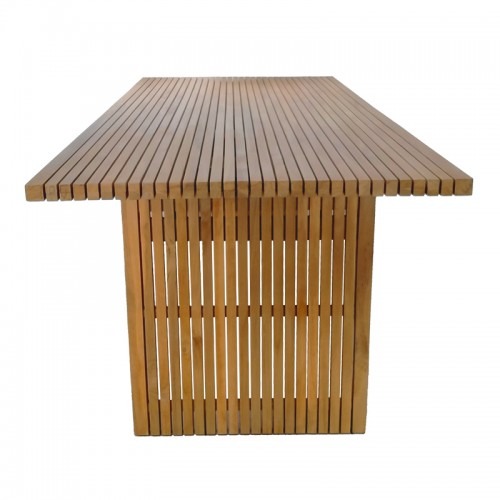 Τραπέζι Zibra teak ξύλο σε φυσική απόχρωση 220x100x75εκ