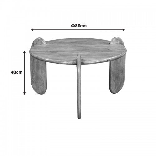 Τραπέζι σαλονιού Earten μασίφ ξύλο ακακίας σε φυσική απόχρωση Φ80x40εκ - Image 6