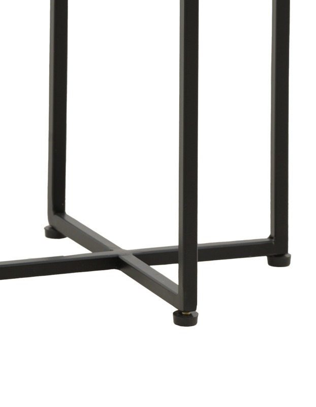 Βοηθητικό τραπέζι Miles ΙΙ μασίφ ξύλο ακακίας σε φυσική απόχρωση με μαύρα μεταλλικά πόδια 29x29x54εκ