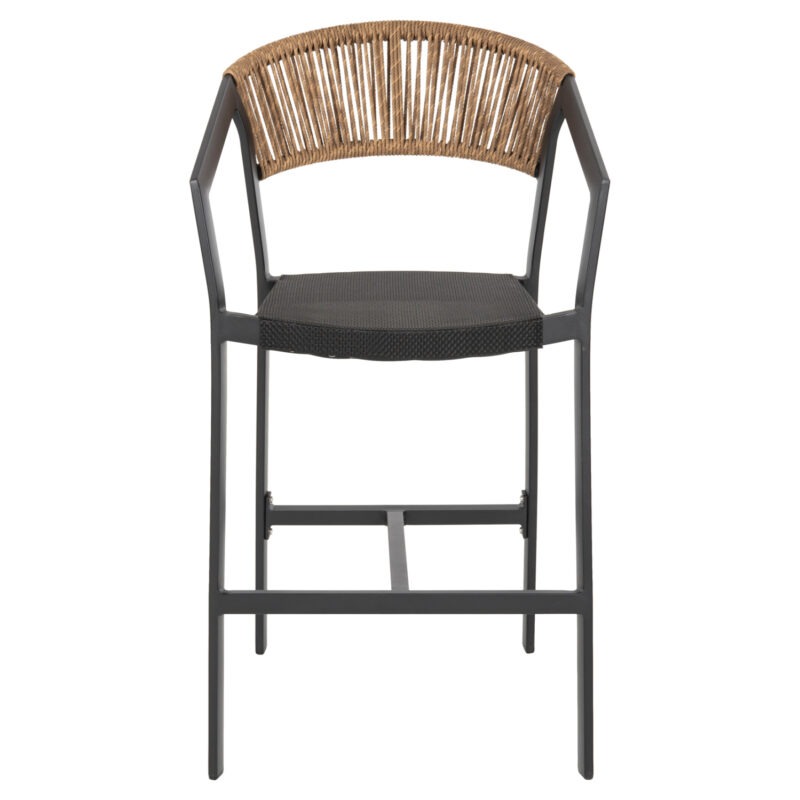 ΣΚΑΜΠΟ ΑΛΟΥΜΙΝΙΟΥ FB95892.15 ΜΕΣΑΙΟΥ ΥΨΟΥΣ RATTAN & TEXTLINE ΜΑΥΡΟ ΜΠΕΖ 55x56,5x99Υ