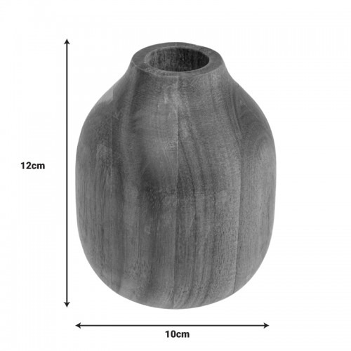 Βάζο Strezio  ξύλο ακακίας σε φυσική-καρυδί απόχρωση Φ10x12εκ - Image 2