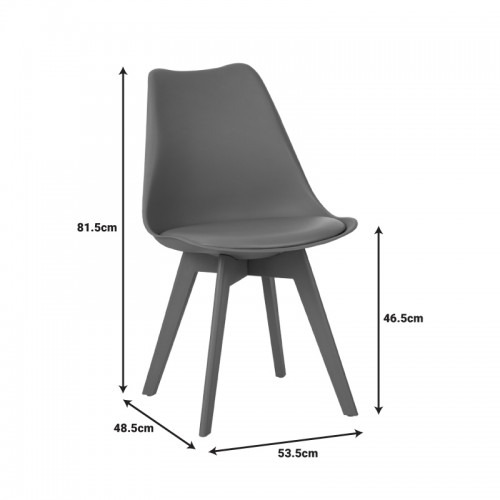 Καρέκλα Gaston I PP-PU σε μαύρη απόχρωση 48.5x53.5x81.5εκ - Image 6