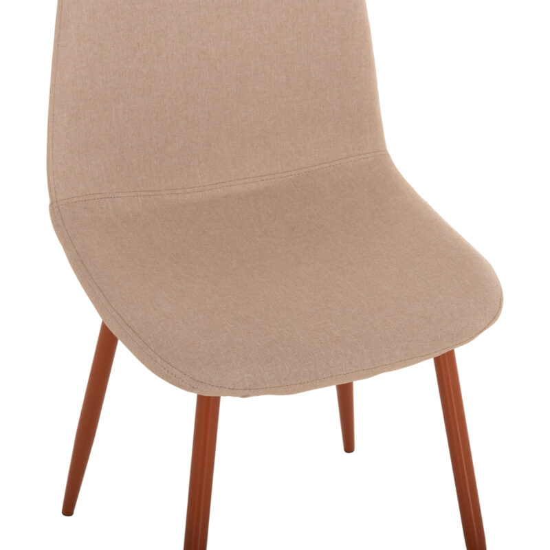 ΚΑΡΕΚΛΑ LEONARDO  ΥΦΑΣΜΑ ΜΠΕΖ ΚΑΙ ΚΑΦΕ ΜΕΤΑΛΛΙΚΑ ΠΟΔΙΑ 45x48x89.5Υεκ.