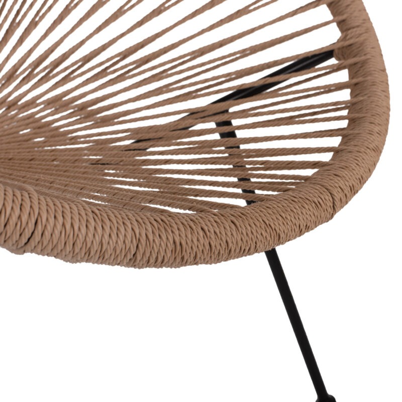 ΠΟΛΥΘΡΟΝΑ ACAPULCO Τ. ΦΩΛΙΑ ΜΕΤΑΛΛΟ ΜΑΥΡΟ ΜΕ TWISTED WICKER 70x73x79 εκ.