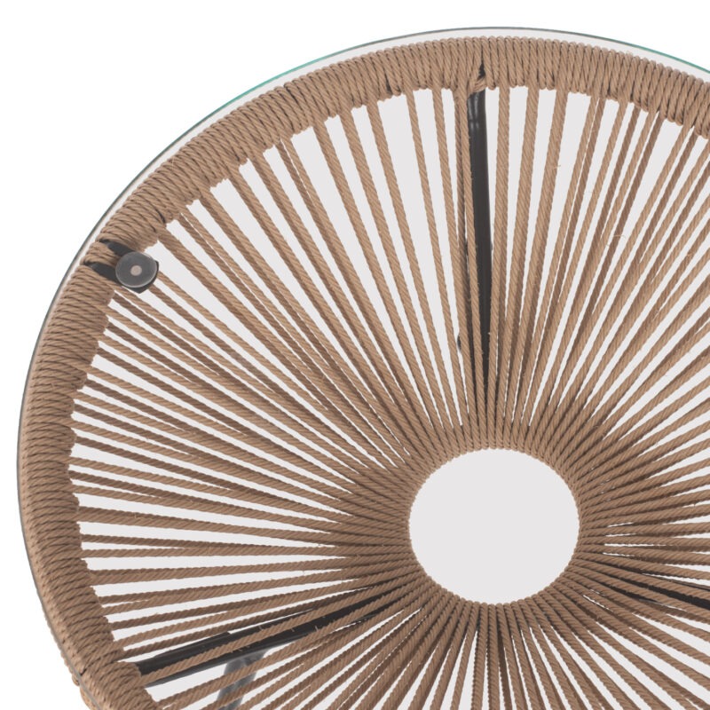 ΤΡΑΠΕΖΙ ΒΟΗΘΗΤΙΚΟ ALLEGRA ΜΑΥΡΟ ΜΕΤΑΛΛΟ ME TWISTED WICKER ΦΥΣΙΚΟ FB95873.01 Φ47Χ45Υεκ.