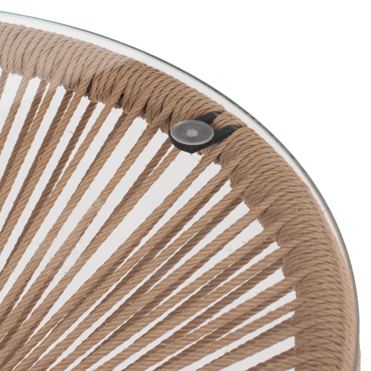 ΤΡΑΠΕΖΙ ΒΟΗΘΗΤΙΚΟ ALLEGRA ΜΑΥΡΟ ΜΕΤΑΛΛΟ ME TWISTED WICKER ΦΥΣΙΚΟ FB95873.01 Φ47Χ45Υεκ. - Image 6