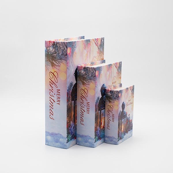 ΒΙΒΛΙΑ ΔΙΑΚΟΣΜΗΤΙΚΑ, ΜΕ ΦΑΝΑΡΑΚΙ, ΞΥΛΙΝΑ, ΣΕΤ 3 ΤΜΧ, 30x22x7.5, 23x17.5x6 ΚΑΙ 16x11x5