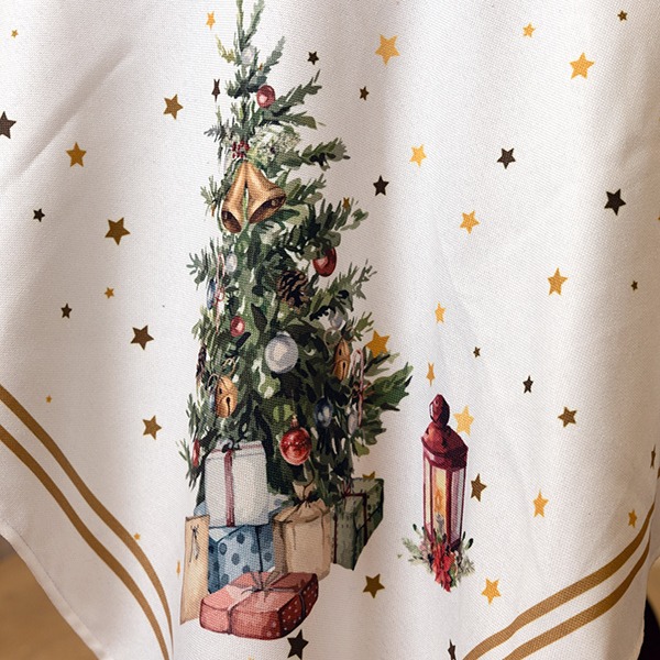 ΤΡΑΠΕΖΟΜΑΝΤΗΛΟ, ΛΕΥΚΟ ΜΕ ΧΡΙΣΤΟΥΓΕΝΝΙΑΤΙΚΟ ΔΕΝΤΡΟ, 140x180cm