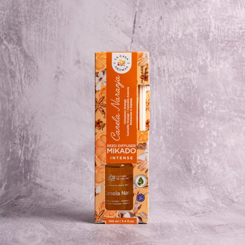 Αρωματικό χώρου με sticks κανέλα- πορτοκάλι σε γυάλινο μπουκάλι 100ml