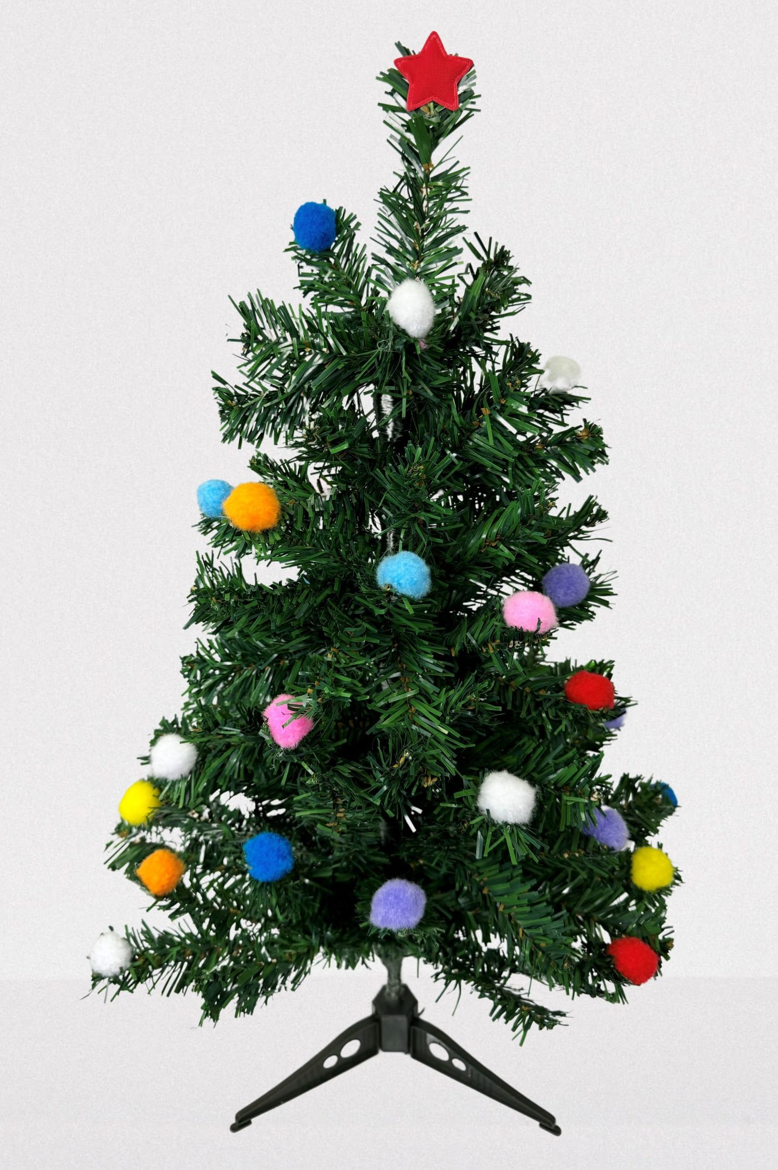 Χριστουγεννιάτικο δεντράκι επιτραπέζιο στολισμένο σε παραδοσιακή γραμμή ύψους 60cm