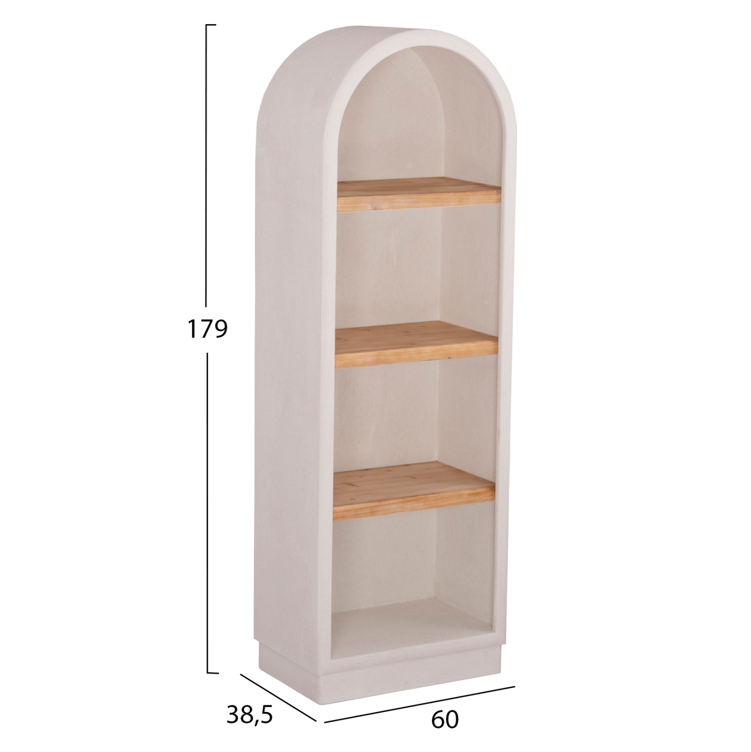 ΡΑΦΙΕΡΑ  MDF ΥΠΟΛΕΥΚΟ-ΡΑΦΙΑ ΞΥΛΟ ΕΛΑΤΟΥ ΦΥΣΙΚΟ 60x38,5x179Υεκ. - Image 2