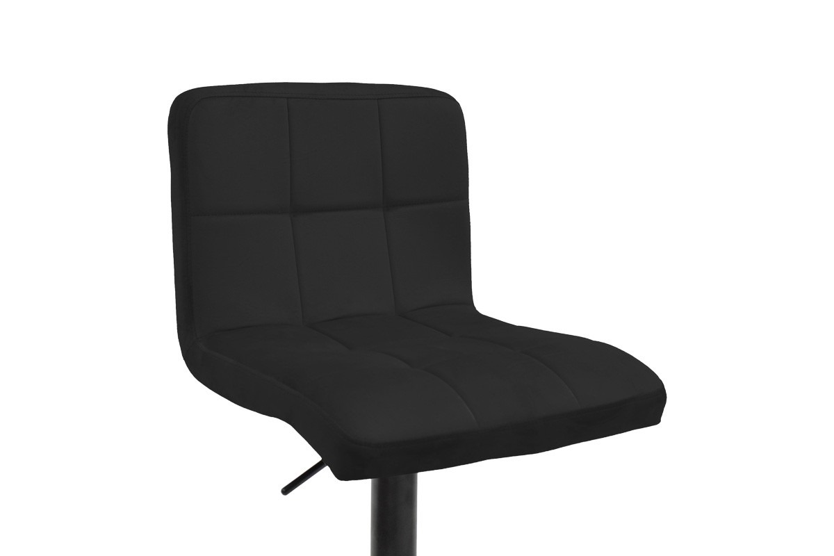 Σκαμπό μπαρ Remina πτυσσόμενο μαύρο βελούδο-βάση μαύρο μέταλλο 44x44x112εκ - Image 5