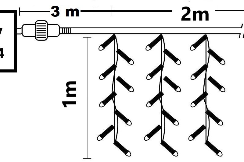 Χριστουγεννιάτικα φωτάκια led 150L κουρτίνα σε θερμό λευκό χρώμα σταθερή