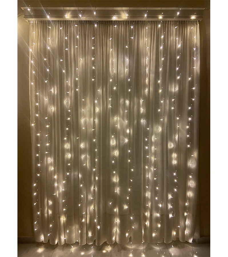 Χριστουγεννιάτικα φωτάκια led 500L κουρτίνα σε θερμό λευκό χρώμα σταθερή