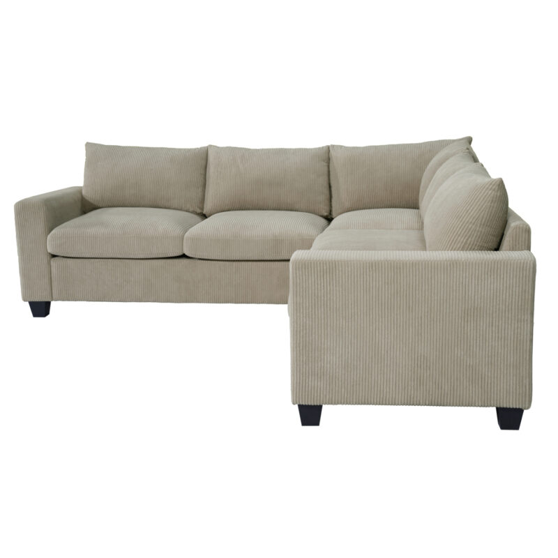 ΓΩΝΙΑΚΟΣ ΚΑΝΑΠΕΣ CALDER ΜΠΕΖ ΥΦΑΣΜΑ 254x254x90(κάθισμα)x91Υεκ.