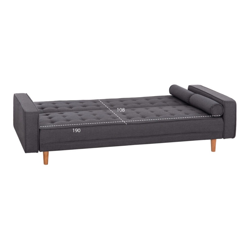 ΚΑΝΑΠΕΣ ΚΡΕΒΑΤΙ SALVADOR ΓΚΡΙ ΜΕ 2 ΠΛΑΙΝΑ ΜΑΞΙΛΑΡΙΑ 222x97x80Y εκ.