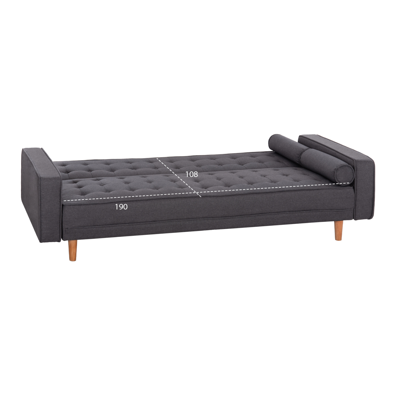 ΚΑΝΑΠΕΣ ΚΡΕΒΑΤΙ SALVADOR ΓΚΡΙ ΜΕ 2 ΠΛΑΙΝΑ ΜΑΞΙΛΑΡΙΑ 222x97x80Y εκ. - Image 3