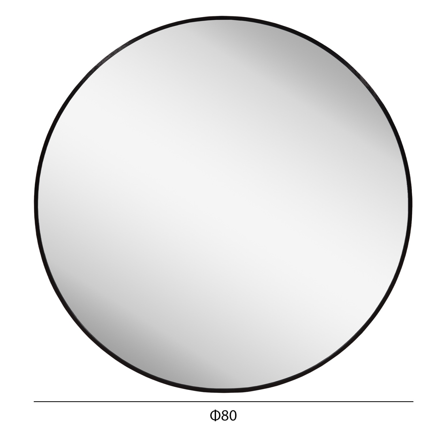 ΚΑΘΡΕΠΤΗΣ ΤΟΙΧΟΥ ARCHER ΠΛΑΙΣΙΟ ΣΤΡΟΓΓΥΛΟ ΑΛΟΥΜΙΝΙΟΥ ΜΑΥΡΟ Φ80εκ - Image 2