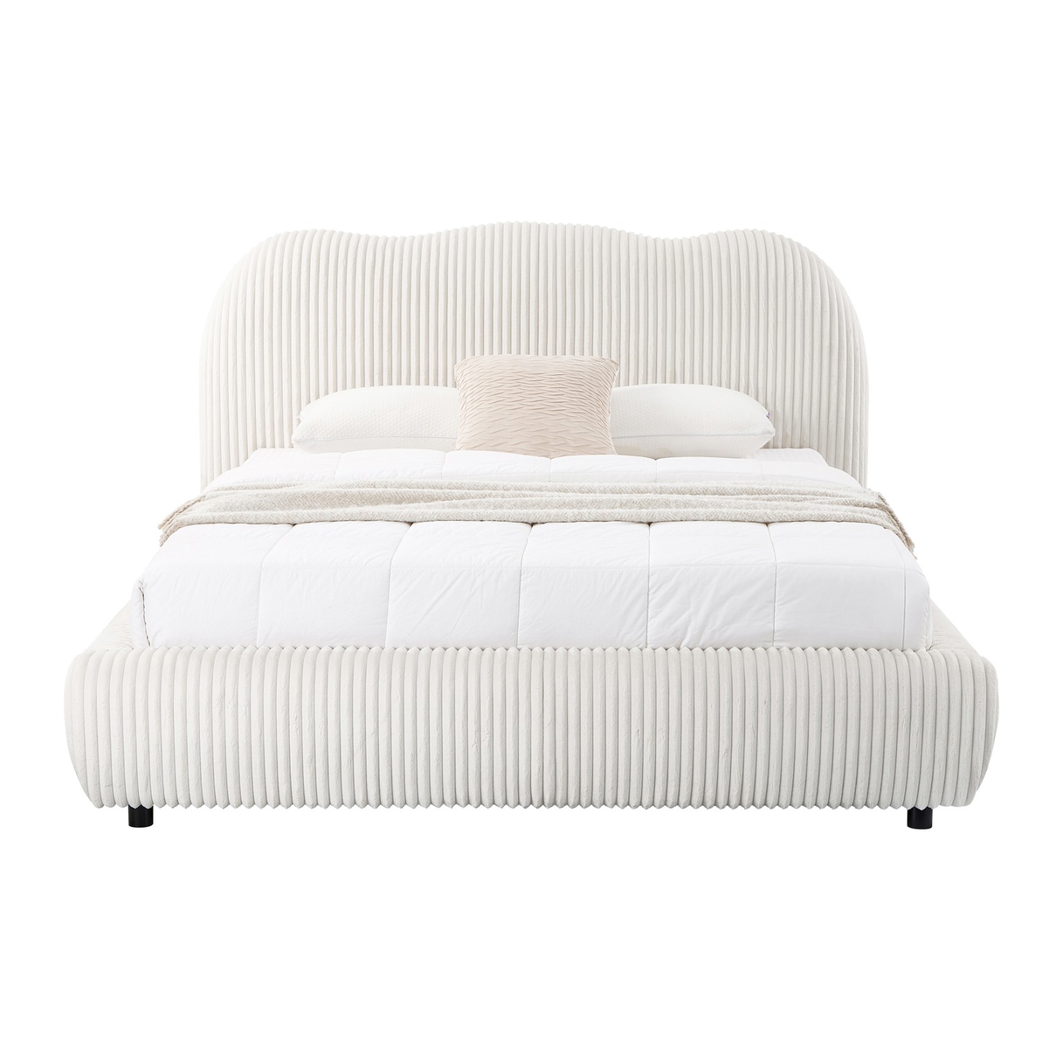 ΚΡΕΒΑΤΙ ΜΕ ΑΠΟΘ.ΧΩΡΟ ΜΠΕΖ FAUX FUR ΥΦΑΣΜΑ--ΓΙΑ ΣΤΡΩΜΑ 160x200εκ - Image 4