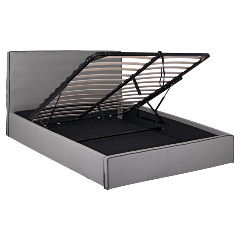 ΚΡΕΒΑΤΙ ΔΙΠΛΟ & ΣΤΡΩΜΑ ALLIE ΓΚΡΙ ΥΦΑΣΜΑ ΜΕ ΑΠΟΘ.ΧΩΡΟ--ΓΙΑ 160x200εκ