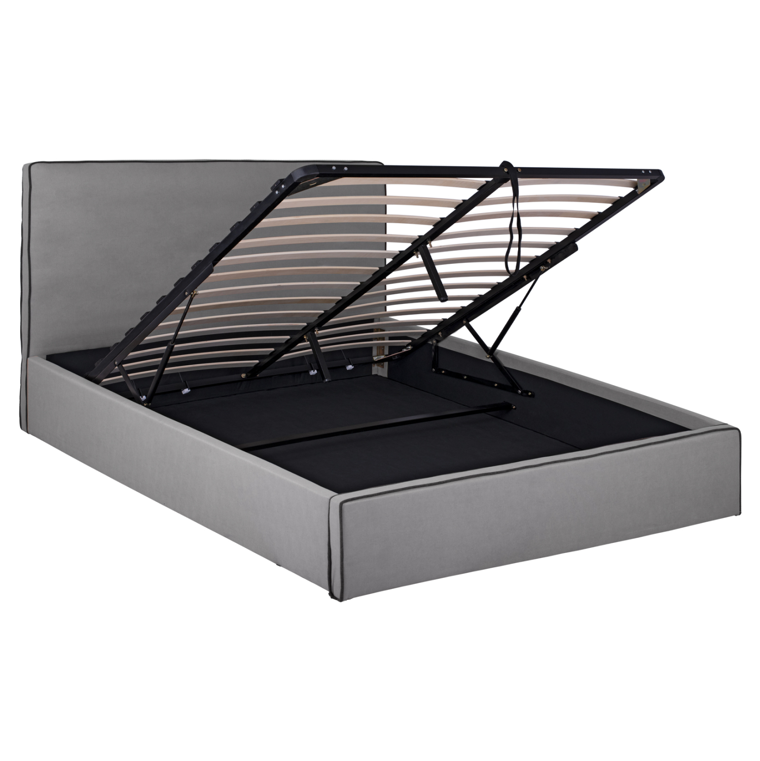 ΚΡΕΒΑΤΙ ΔΙΠΛΟ & ΣΤΡΩΜΑ ALLIE ΓΚΡΙ ΥΦΑΣΜΑ ΜΕ ΑΠΟΘ.ΧΩΡΟ--ΓΙΑ 160x200εκ - Image 4