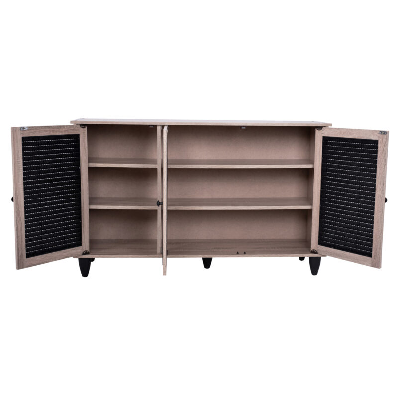 ΠΑΠΟΥΤΣΟΘΗΚΗ ΝΤΟΥΛΑΠΙ 3ΠΟΡΤΕΣ MCKENNA SONAMA ΜΑΥΡΟ 112x30x68,5Υ εκ.