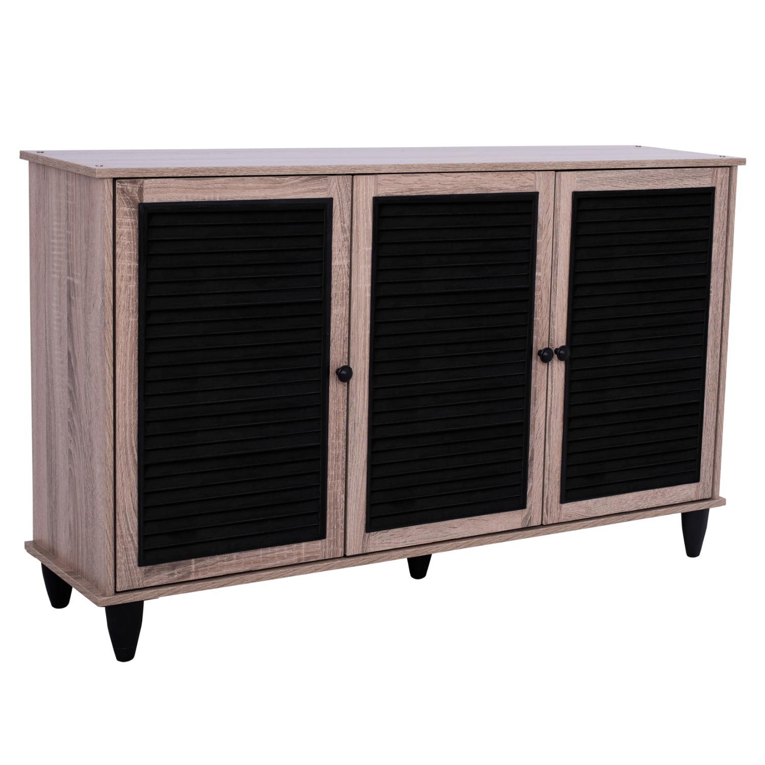 ΠΑΠΟΥΤΣΟΘΗΚΗ ΝΤΟΥΛΑΠΙ 3ΠΟΡΤΕΣ MCKENNA SONAMA ΜΑΥΡΟ 112x30x68,5Υ εκ.