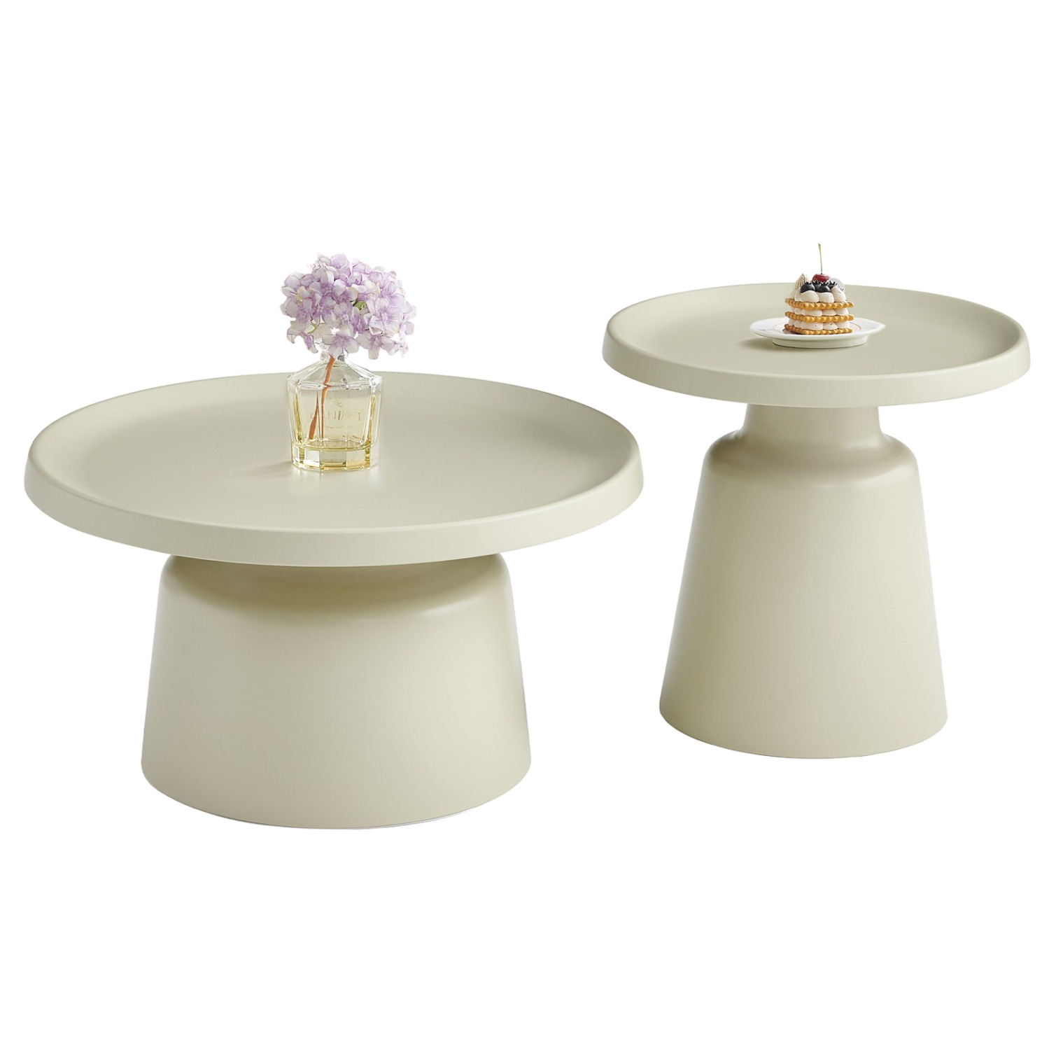 ΣΕΤ 2 ΤΡΑΠΕΖΙΑ ΣΑΛΟΝΙΟΥ RINKON2 ΜΕΤΑΛΛΟ ΣΕ ΣΑΜΠΑΝΙ Φ50εκ & Φ70εκ