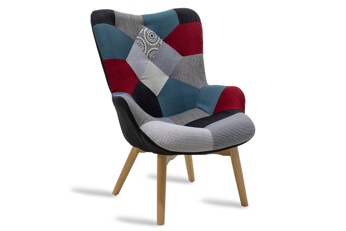 Πολυθρόνα Kido υφασμάτινη χρώμα patchwork