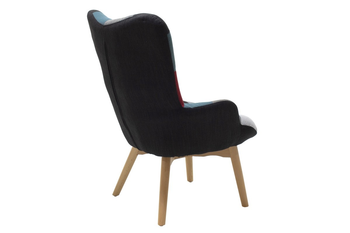 Πολυθρόνα Kido υφασμάτινη χρώμα patchwork - Image 3