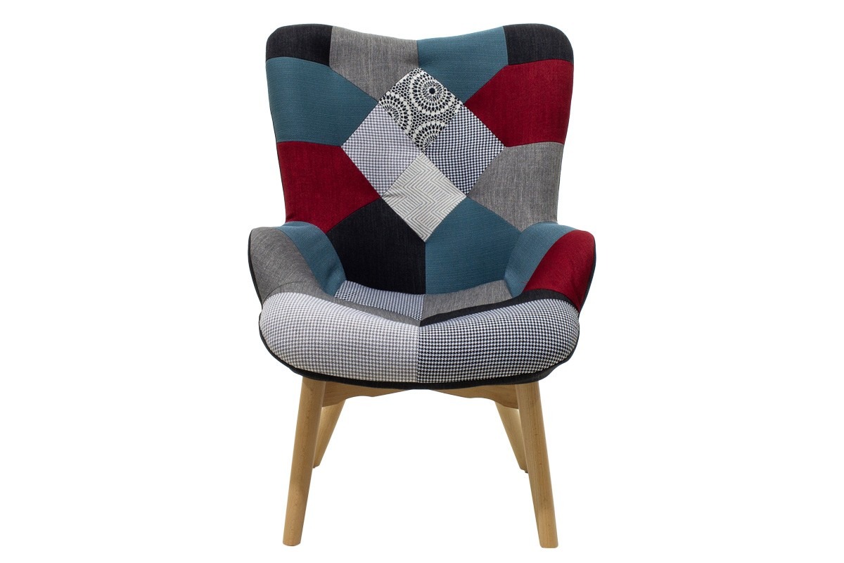 Πολυθρόνα Kido υφασμάτινη χρώμα patchwork - Image 4