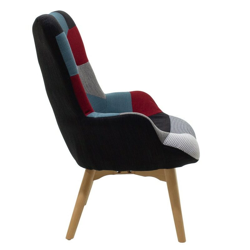 Πολυθρόνα Kido υφασμάτινη χρώμα patchwork